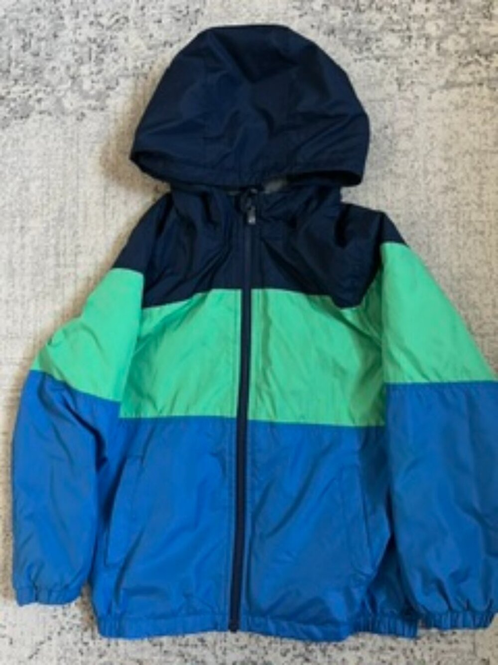 🧡3/15 Carter's Jacket Colorblock Navy Green Blue Boys L/7